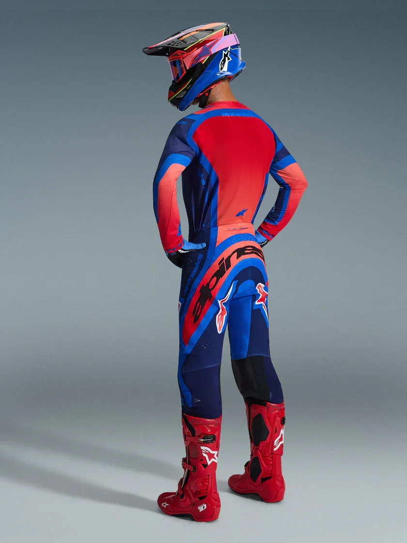 Conjunto Alpinestars Supertech Vista 26 Azul Marinho/Vermelho/Azul